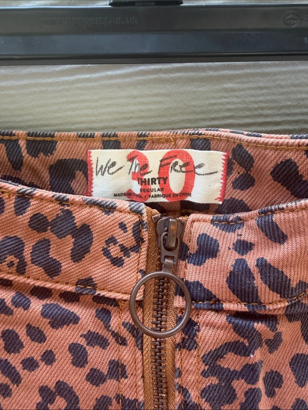 Free People ( we the Free) Rust Leopard Zip-Front Mini Skirt. Size 30